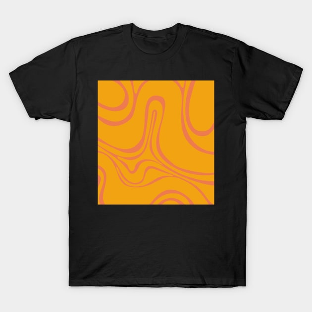 Retro Swirl - Orange T-Shirt by Blue-Banana